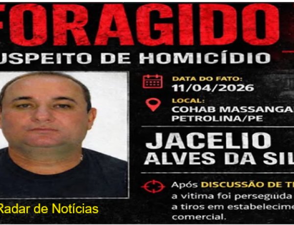 POLÍCIA CIVIL DIVULGA FOTO DE SUSPEITO DE ASSASSINAR PASTOR EM PETROLINA