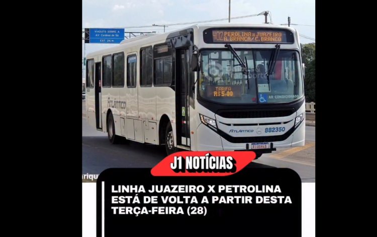 A linha Juazeiro (BA) x Petrolina (PE) estará de volta de forma emergencial dia 28/04/2026, retomando um papel fundamental na mobilidade diária da região do Vale do São Francisco
