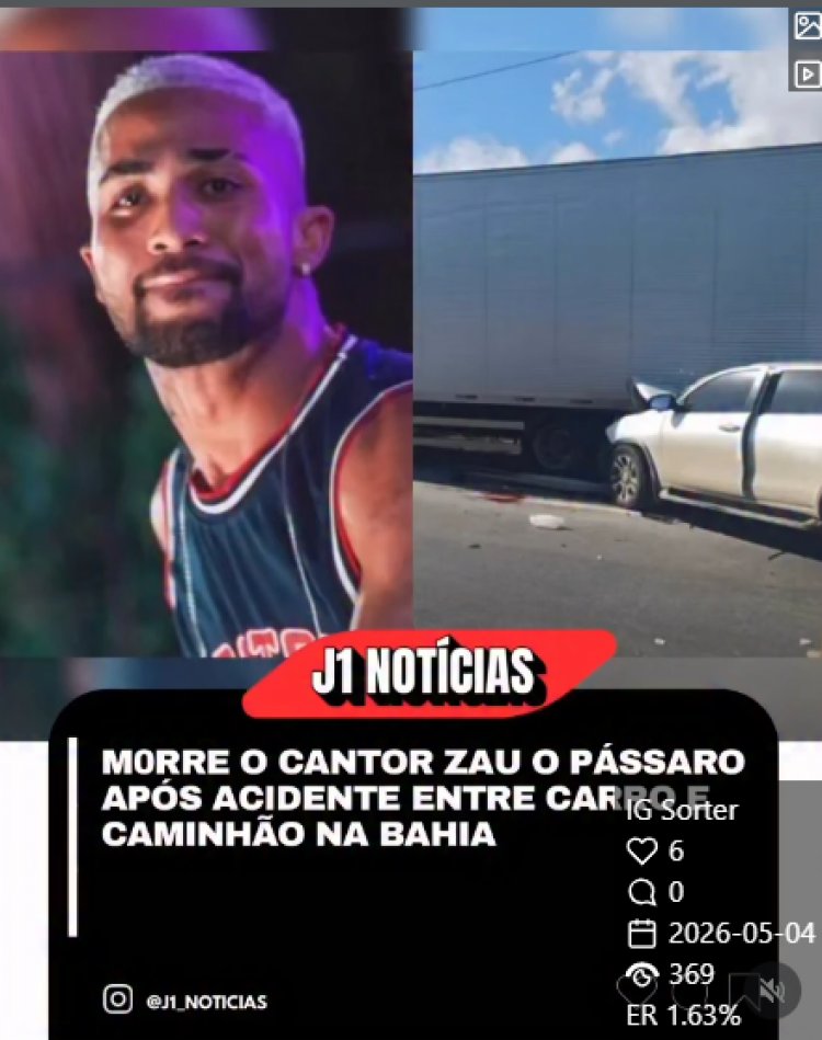 O cantor de pagode Izac Bruno Coni Silva, mais conhecido como Zau O Pássaro, de 27 anos
