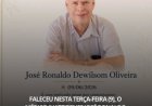 Morreu nesta terça-feira (9), o médico juazeirense José Ronaldo Dewilson Oliveira. Durante anos, o médico atuou no Hospital Promatre e em outras instituições de saúde de Juazeiro e Petrolina