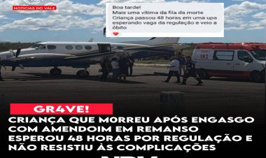De acordo com informações divulgadas pelo repórter Fábio Mendonça, da página Saúde SUS, a criança recebeu atendimento na Unidade de Pronto Atendimento (UPA)