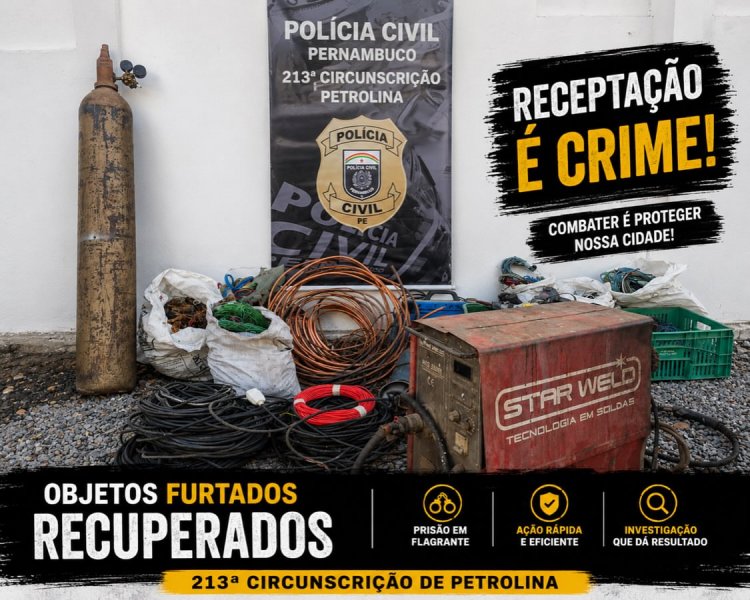 PRISÃO EM FLAGRANTE POR RECEPTAÇÃO E RECUPERAÇÃO DE OBJETOS FURTADOS
