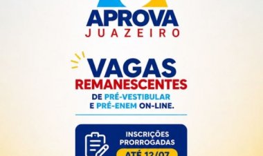 Inscrições para vagas remanescentes do Aprova Juazeiro on-line são prorrogadas até 12 de julho