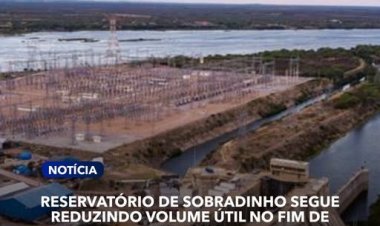 Mais um final de semana o Reservatório de Sobradinho (BA) segue em tendência de queda no volume útil.