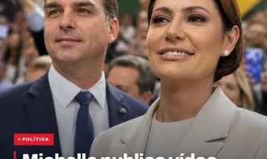 A ex-primeira-dama Michelle Bolsonaro divulgou um vídeo com imagens da convenção nacional do PL, evento em que foi lançada oficialmente a candidatura de Flávio Bolsonaro à Presidência da República