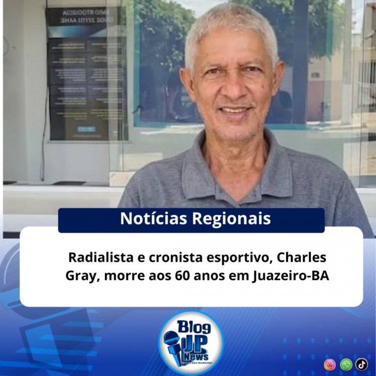 Morreu nesta quinta-feira (9), aos 60 anos, o radialista e cronista esportivo Charles Gray. Conforme as informações, ele estava internado no Hospital Universitário de Petrolina, no sertão de Pernambuco,