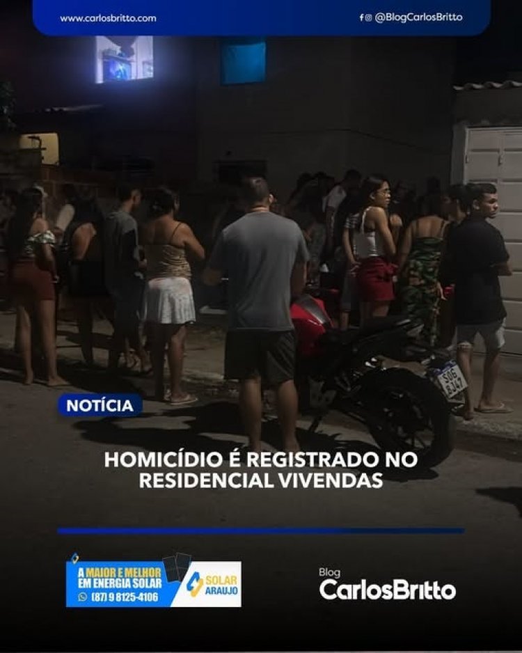 Foi registrado na noite desta quinta-feira (23) um homicídio na Rua F1, do Residencial Vivendas, em Petrolina. A vítima foi identificada como Paulo Vinícius.