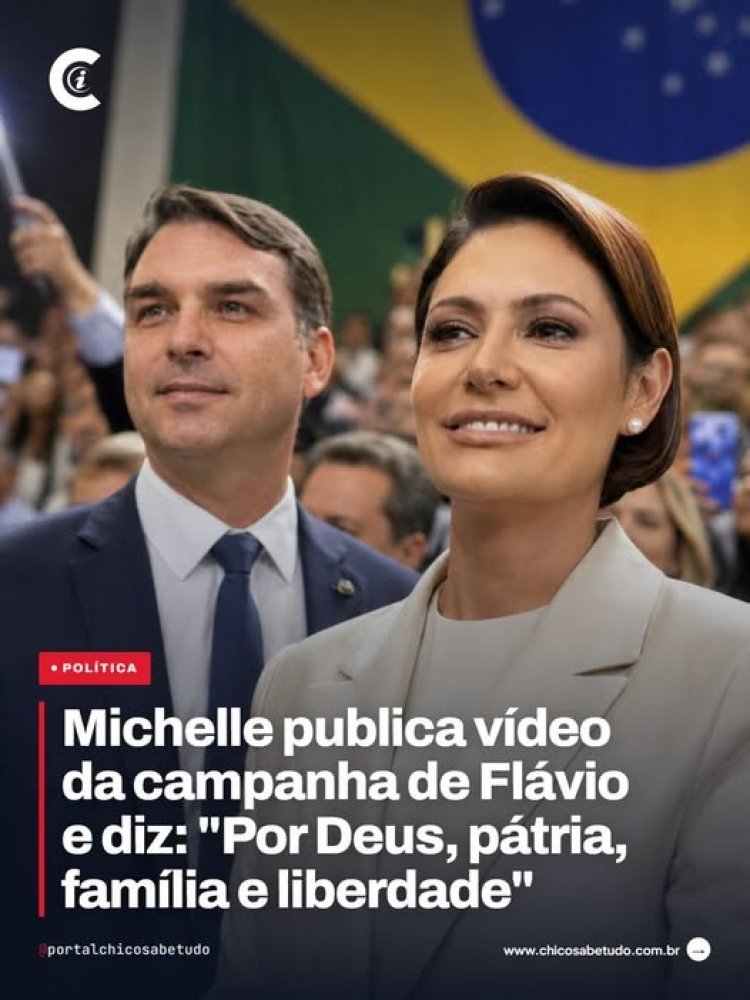 A ex-primeira-dama Michelle Bolsonaro divulgou um vídeo com imagens da convenção nacional do PL, evento em que foi lançada oficialmente a candidatura de Flávio Bolsonaro à Presidência da República