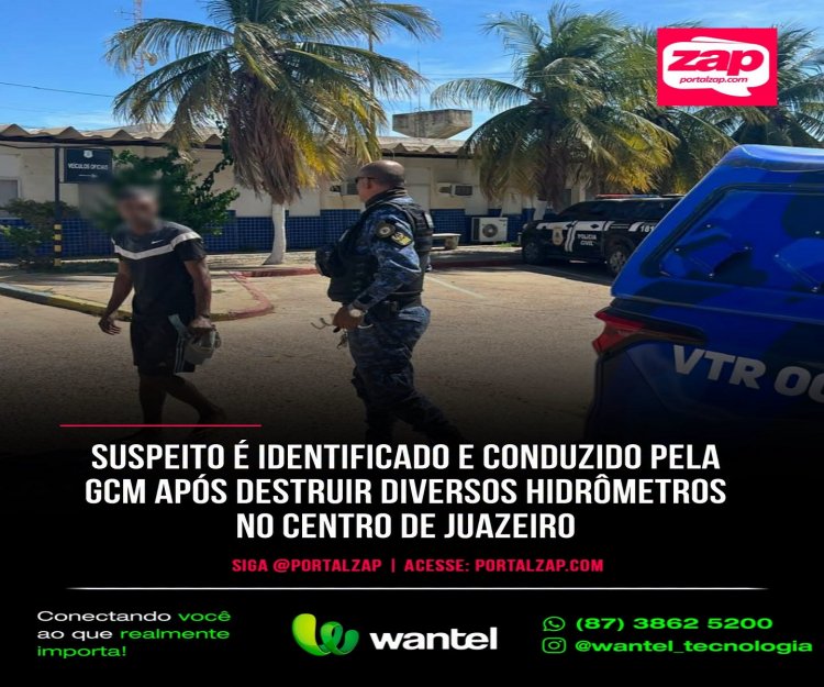 Na manhã desta segunda-feira(27), a Guarda Civil Municipal (GCM) de Juazeiro identificou um homem suspeito de praticar atos de vandalismo na Avenida Adolfo Viana, no Centro da cidade.